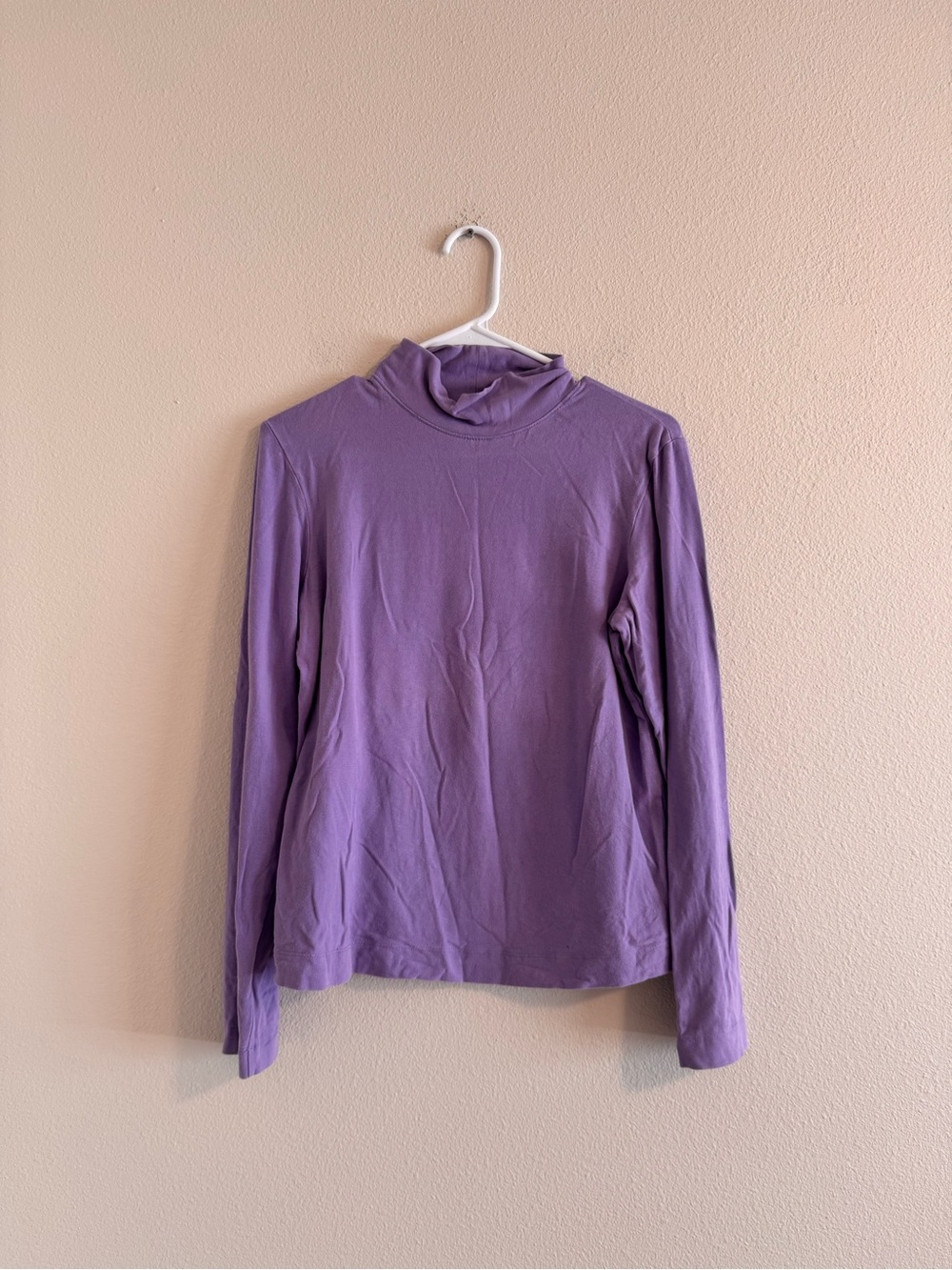 Eddie Bauer Lavender Long-Sleeve Mock Neck Tee